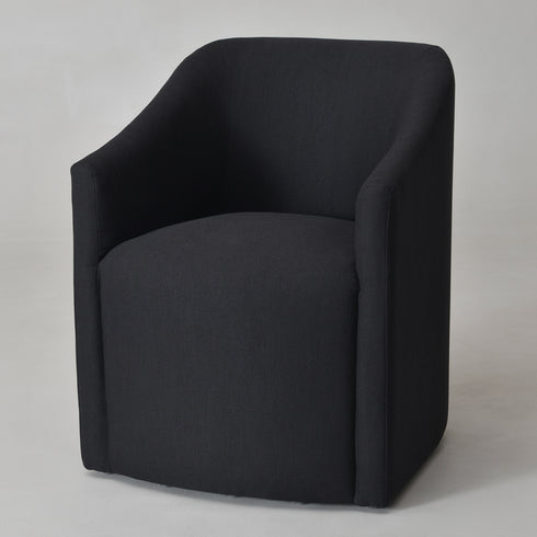 Rafa Performance Dining Chair with Casters - Upholstered Dining Chair | Modern Dining Chairs | Kinwell Furniture | Performance Fabric Dining Chairs